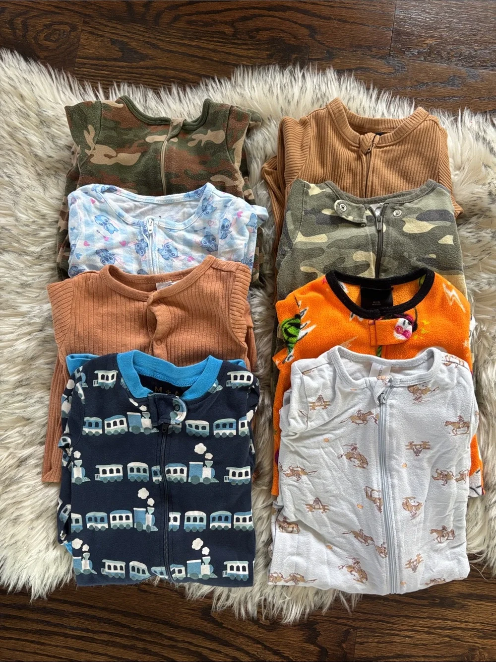 3-6M 8 Baby Boy Footie Bodysuit Bundle